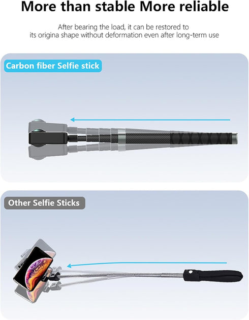 NEOSOU 110cm Insta360 X5 X4 X3 3S 360 4 3 3S Invisible Selfie Stick Pole, Carbon
