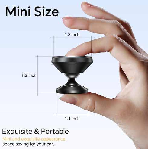 Magnetic Phone Holder for Car Dashboard, 2-Pack with Strong Magnet & 4 Metal Plates, 360° Rotation Universal Dash Mount