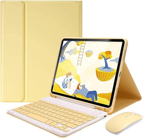 iPad 10th Generation Keyboard Case with Mouse, Cute Detachable Wireless Bluetooth Cover for 10.9 inch iPad 2022
