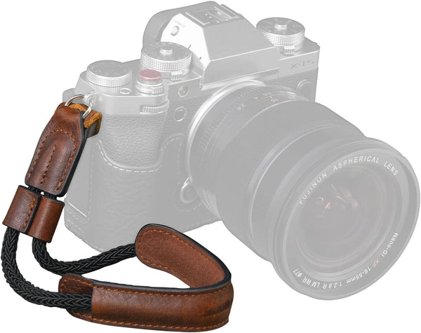 SMALLRIG Vintage Leather Camera Wrist Strap for DSLR SLR Mirrorless, Adjustable Safety Strap for Fujifilm X-T5 X-T4