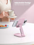 Lamicall Pink Phone Stand for Desk, Rose Gold Cell Phone Holder, Desktop Accessories for iPhone 14 Pro Max, 4-8''