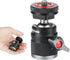 Mini Ball Head with 1/4" Hotshoe Mount Adapter, 360° Rotatable Aluminum Tripod Head for DSLR Cameras