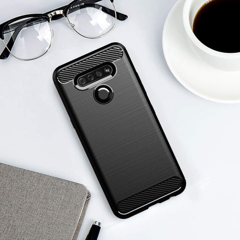 Osophter LG K51 Case, LG Reflect Case, Shock-Absorption Flexible TPU Rubber Protective Cover, Black
