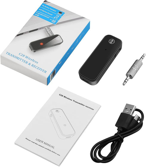 (Upgraded) Ankilo Aux Bluetooth Adapter for Car, 2 in 1 Bluetooth 5.0 Receiver with Display Screen
