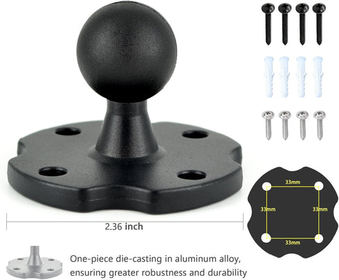 VAUBORTTI 6.5"-12.9" 1 inch/25mm Aluminum Arm Heavy Duty Tablet Mount Drill Base - for Tablet iPad Pro/Mini, iPad