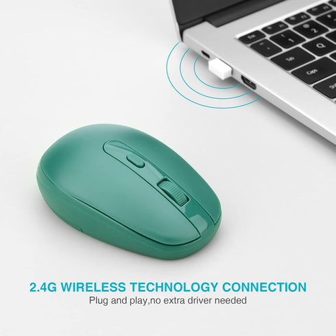 Rii Wireless Mouse RM700 2.4G Silent Mouse, Computer Mouse with USB Nano Receiver for Laptop, PC, Mac, Chromebook