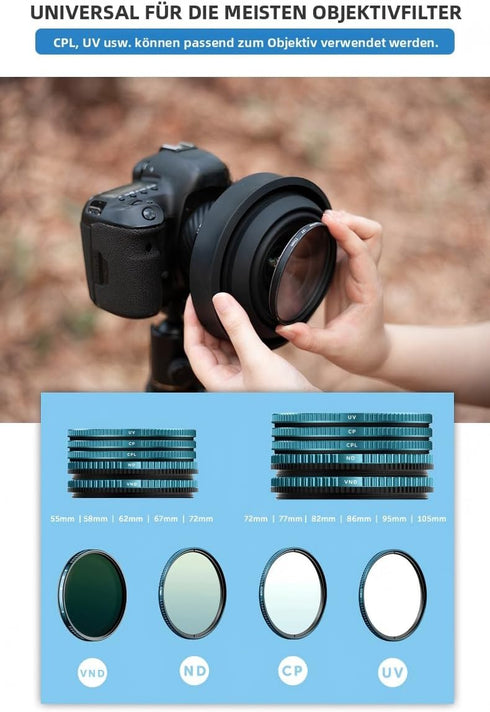 TONHOKJ 53mm-72mm Universal Silicone Lens Hood, Anti-Reflective Foldable Window Photography Hood for DSLR & Mirrorless