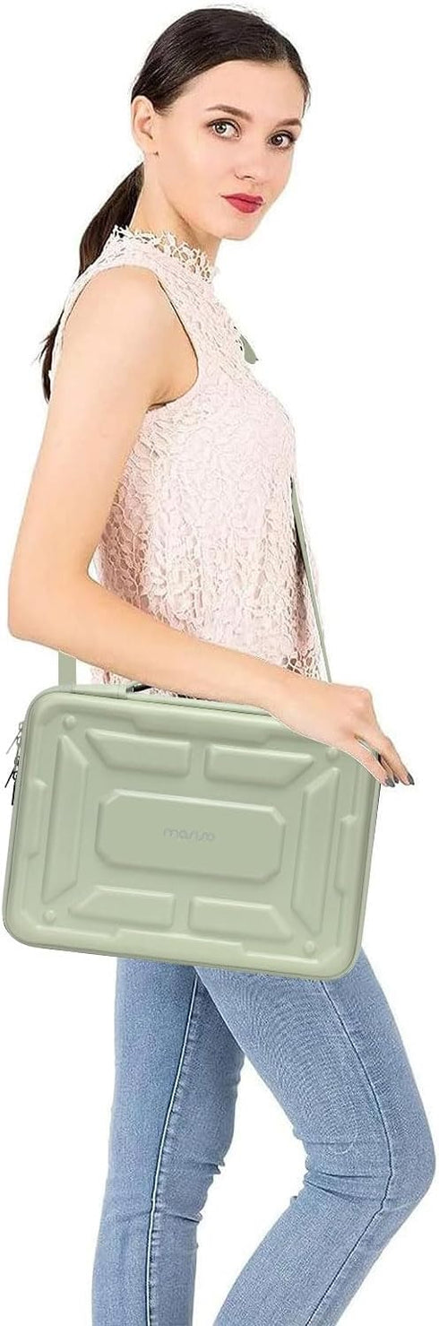 MOSISO Waterproof Laptop Shoulder Bag for MacBook Pro 14 inch 2023/2022/2021, Shockproof Carrying Case, Antique Green