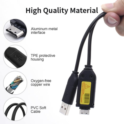 Alitutumao Replacement USB Charging Cable for Samsung Digital Camera EX, L, WB, S, SL, ST, SH, P, PL Series