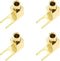 Create Idea 4pcs Brass Gold Plating Banana to Spade Adapter Connector for Audio Cables with 2 Screw-in Angles