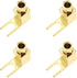 Create Idea 4pcs Brass Gold Plating Banana to Spade Adapter Connector for Audio Cables with 2 Screw-in Angles