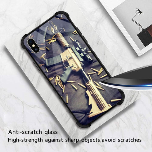 CARLOCA Compatible with iPhone XR Case, Military Pattern Design, Shockproof Anti-Scratch Hybrid Case (Black)