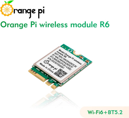 5 Plus Wireless Module R6, PCIe WiFi 6 Wireless Card Bluetooth 5.2 Network Adapter for Orange Pi 5 Plus