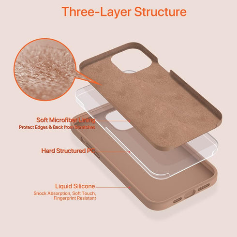 Miracase Liquid Silicone Case for iPhone 12 Pro Max, Shockproof Drop Protection Phone Case with Soft Anti-Scratch Lining