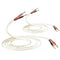 2 Pack 14 AWG OFC Speaker Cable with Pin Banana Plugs, HiFi 1.5m/4.9Ft White Square Wire