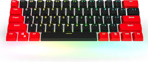 Fogruaden PBT Keycaps, Red and Black Keycaps 60 Percent, OEM Profile Custom Set for Cherry MX Switch Keyboard