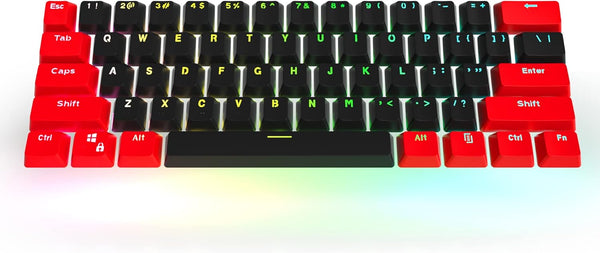 Fogruaden PBT Keycaps, Red and Black Keycaps 60 Percent, OEM Profile Custom Set for Cherry MX Switch Keyboard