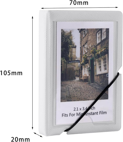 Mini Instant Film Photo Album, Holds 28 Photos for Fujifilm instax Mini 11 9 8 8+ 70 7S 90, White