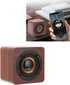 Heayzoki Wooden Retro Bluetooth Speaker, Bamboo Wood Home Audio Speakers with Subwoofer, Vintage Wooden Speaker for Room Decoration Home Travel Outdoor (Mahogany Grain