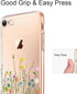 Unov Case for iPhone SE (2022), iPhone SE (2020), iPhone 8, iPhone 7, Clear with Embossed Floral Pattern, TPU Soft