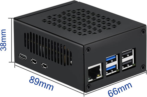 iUniker 5, 5 M2 Metal Case for Raspberry Pi Support Pi Active Cooler, Support PCIe to NVMe Shield PCIe Peripheral