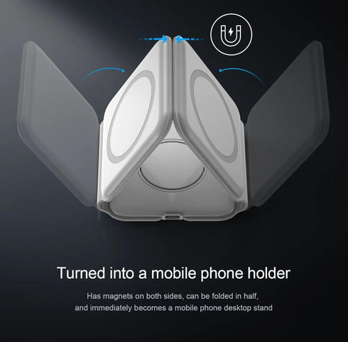 Magnetic Wireless Charging Station 3-in-1, Foldable Fast Charger for iPhone 15/14/13/12 Pro Max, Smart Watch and Ear