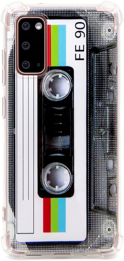 Case for Galaxy S20 with Reinforced Corners, TPU Soft Bumper Retro Cassette Tape Case Compatible with Samsung Galaxy S20