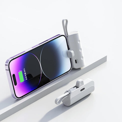 Mini Portable Charger with Built-in Cable, Multifunction Safe Mini Phone Charger for Outdoor Emergency Camping