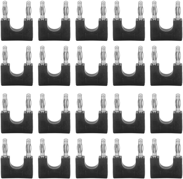 Spryflower 20Pcs Dual Banana Plug, 4mm Brass - Proof U - Shaped Audio