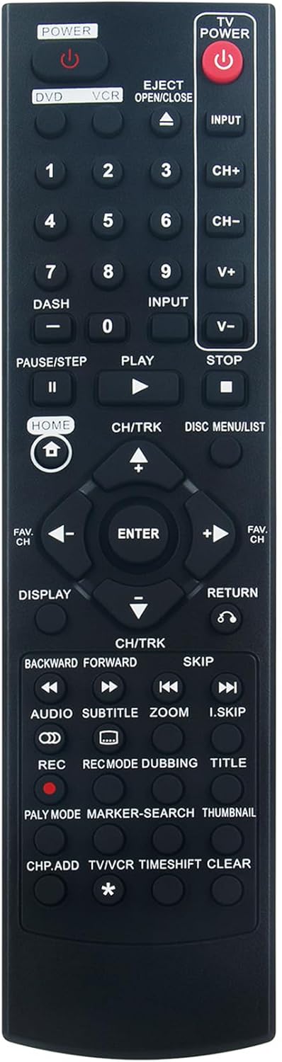 ZdalaMit AKB36097101 Replacement Remote Control Applicable for LG DVD Video Cassette Recorder RC897T