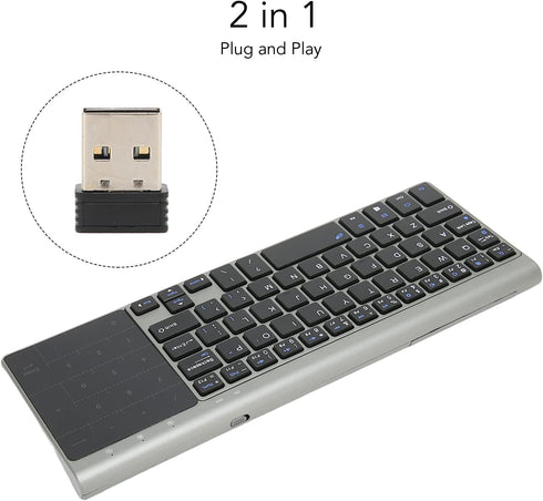 Zyyini 2 in 1 Portable Keyboard with Touchpad, Numeric Keypad, QWERTY Layout for Notebooks and Computers