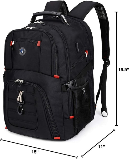 SHRRADOO 50L Backpack Backpack 17 Inch Extra Large Travel Laptop with combination lock, College High School Airline