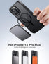 Tigowos iPhone 15 Pro Max Case - Shockproof, Matte Skin, 10FT Drop Resistant, MagSafe Compatible, Titanium Black.