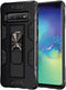Samsung Galaxy S10 Plus Case, Military Grade with Built-in Kickstand, Heavy Duty Shockproof Cover, Black
