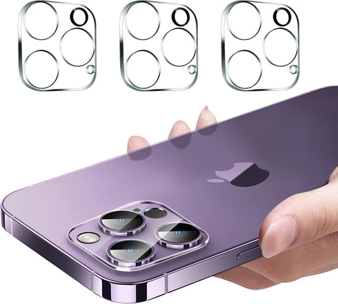 Tempered Glass 3PCS Rear Camera Lens Protector for iPhone 14 Pro/14 Pro Max - HD Clear Full Coverage Guard
