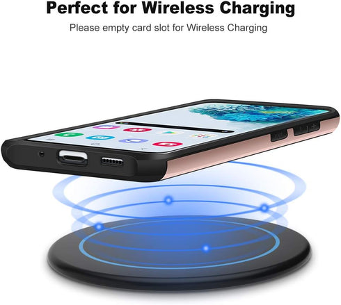 Jiunai Galaxy S20 Case, Wallet Case with Credit Card Holder, Dual Layer Rubber Cover for Samsung Galaxy S20