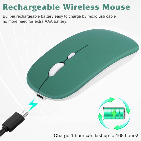 Rechargeable Bluetooth Keyboard and Mouse Combo, Ultra Slim Full-Size Keyboard and Ergonomic Mouse for Samsung Smart TV