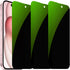 3 PCS Anti-Spy Tempered Glass for iPhone 15 Plus - 9H Hardness, Anti-Peeping, 6.7" Screen Protector (Green)