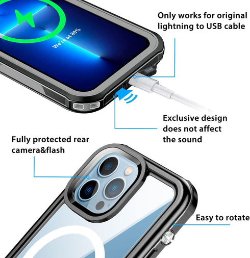 AICase Waterproof Case for iPhone 13 Pro Max (6.7") with MagSafe Support, IP68 Certified Full Body Protection, Snowproof