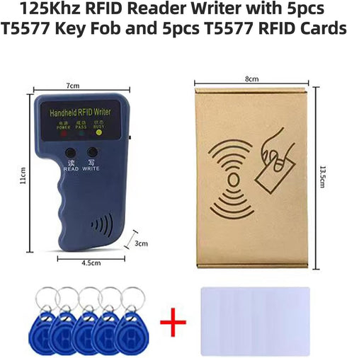 Bivpreom 125khz 125khz 5pcs T5577 5pcs T5577 RFID Reader Writer,Handheld RFID Copier,RFID Reader for Id and Hid Cards