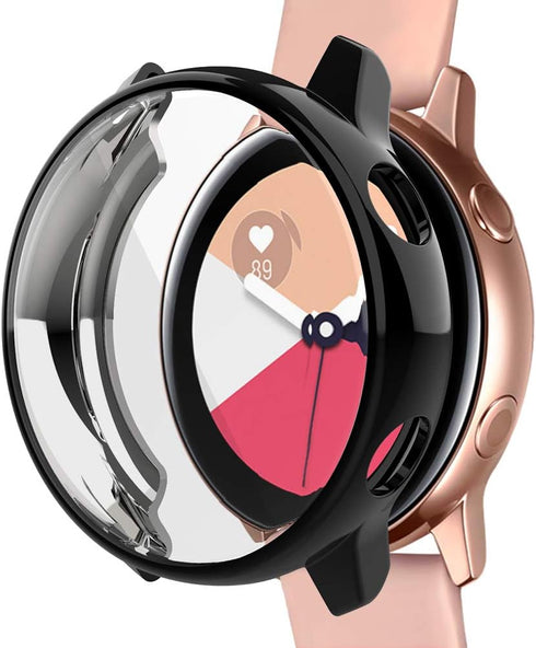 3 Pack Case Compatible with Samsung Galaxy Watch Active 40mm, NAHAI TPU Slim Plated Scratch-Resist Bumper Shell,
