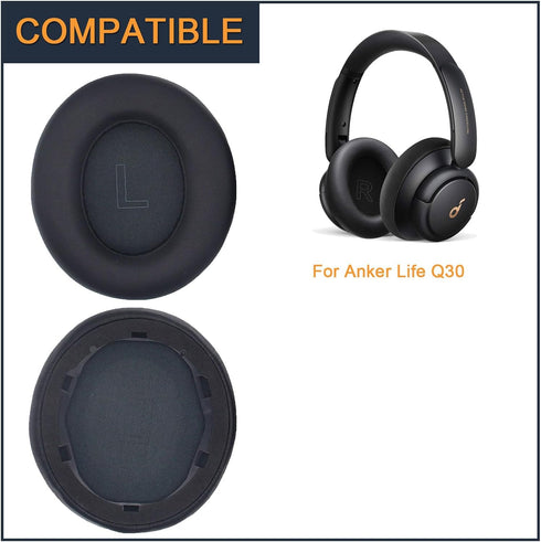 Earpads for Anker Soundcore Life Q30 Q35 Replacement Ear Cushion Pads with Memory Foam and Protein Leather