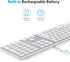 OMOTON Bluetooth Keyboard for Mac, Wireless with Numeric Keypad, Multi-Device, Rechargeable, Silver