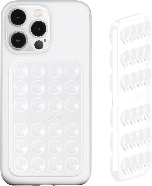 Anteel Double-Sided Silicone Suction Phone Case Mount, Enhanced Suction Cup Power and Thickened
