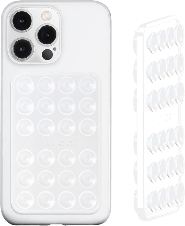 Anteel Double-Sided Silicone Suction Phone Case Mount, Enhanced Suction Cup Power and Thickened