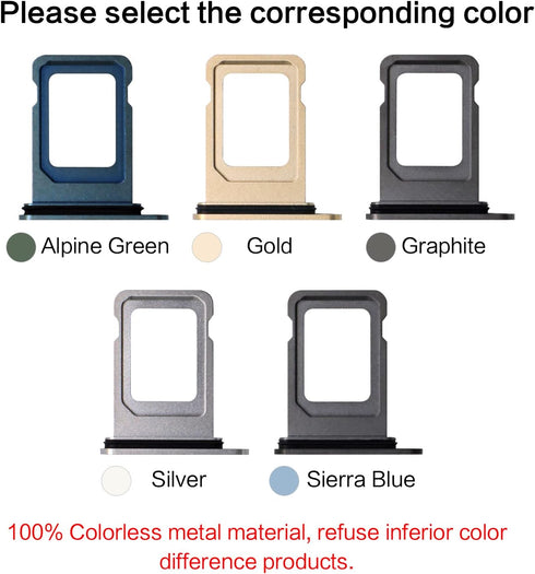 ASDAWN SIM Card Slot Tray Holder Replacement for iPhone 13 Pro Max, Waterproof Rubber Ring & SIM Pin (Gold)
