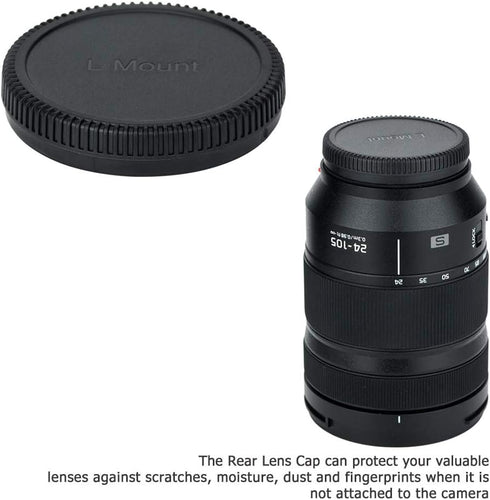(2 Packs) Body Cap and Rear Lens Cap Kit for Leica L Mount Cameras, fit Panasonic S5II DC-S5M2 S1 S1R S1H