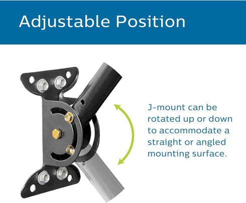 Philips Universal Adjustable TV Antenna Mount, Steel J-Mount for Attic Outdoor Roof Installation
