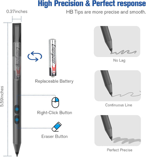 Genuine Digital Stylus Pen for HP Envy x360, Pavilion x360, Spectre x360, MPP Tilt Active Pen