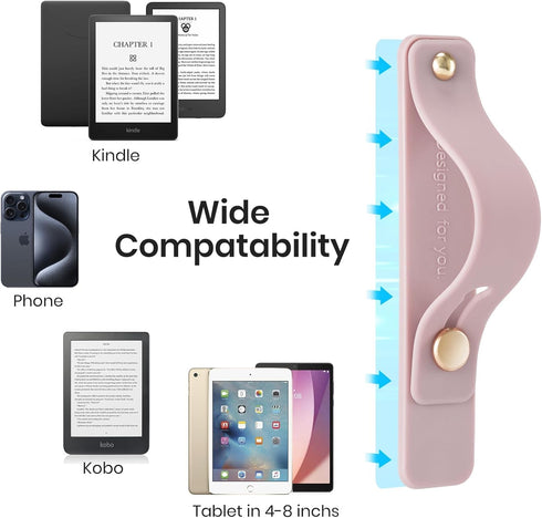 CoBak Hand Strap Holder for Kindle/Tablet - Lightweight TPU One-Handed Grip with Strong Stick, Stand for Phone